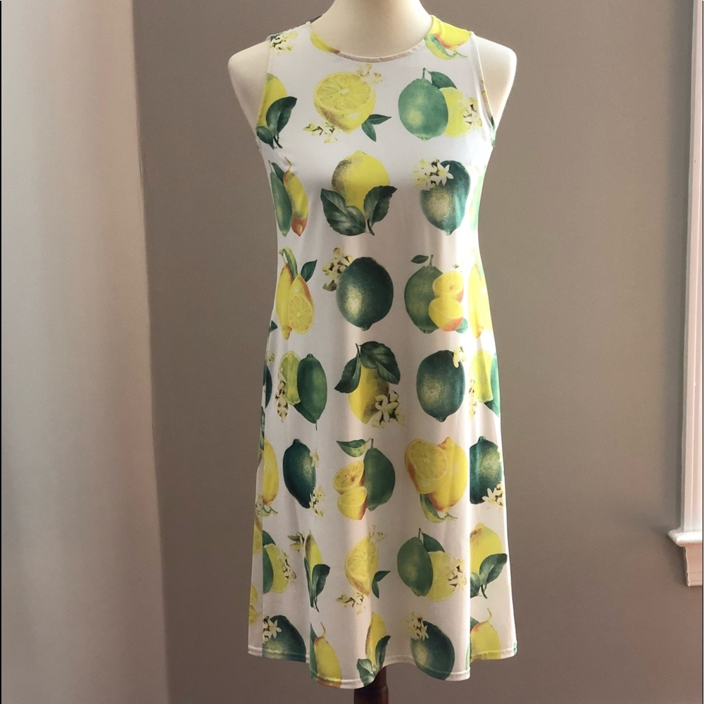 Chetta B. Lemon-lime  Sleeveless Sundress
